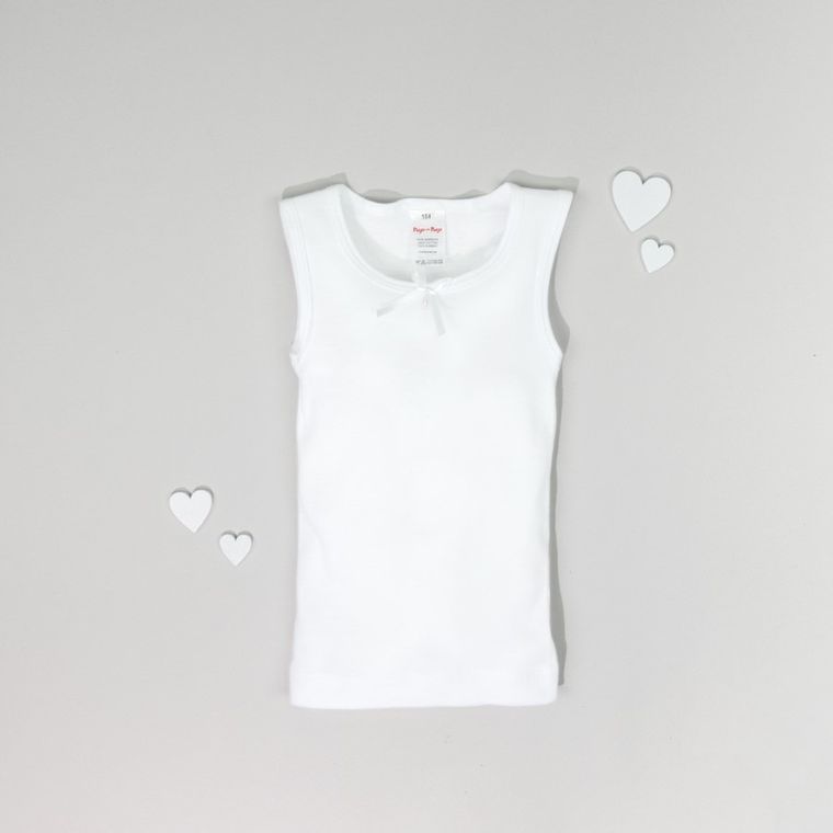 Podkoszulek dziewczęcy, biały, Amelka, Tup Tup