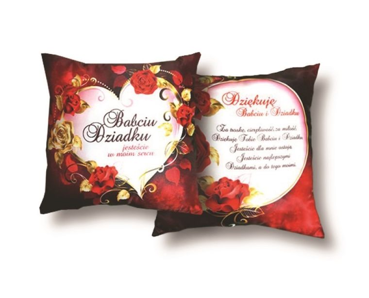 Poduszka, Dzień Babci i Dziadka, róże