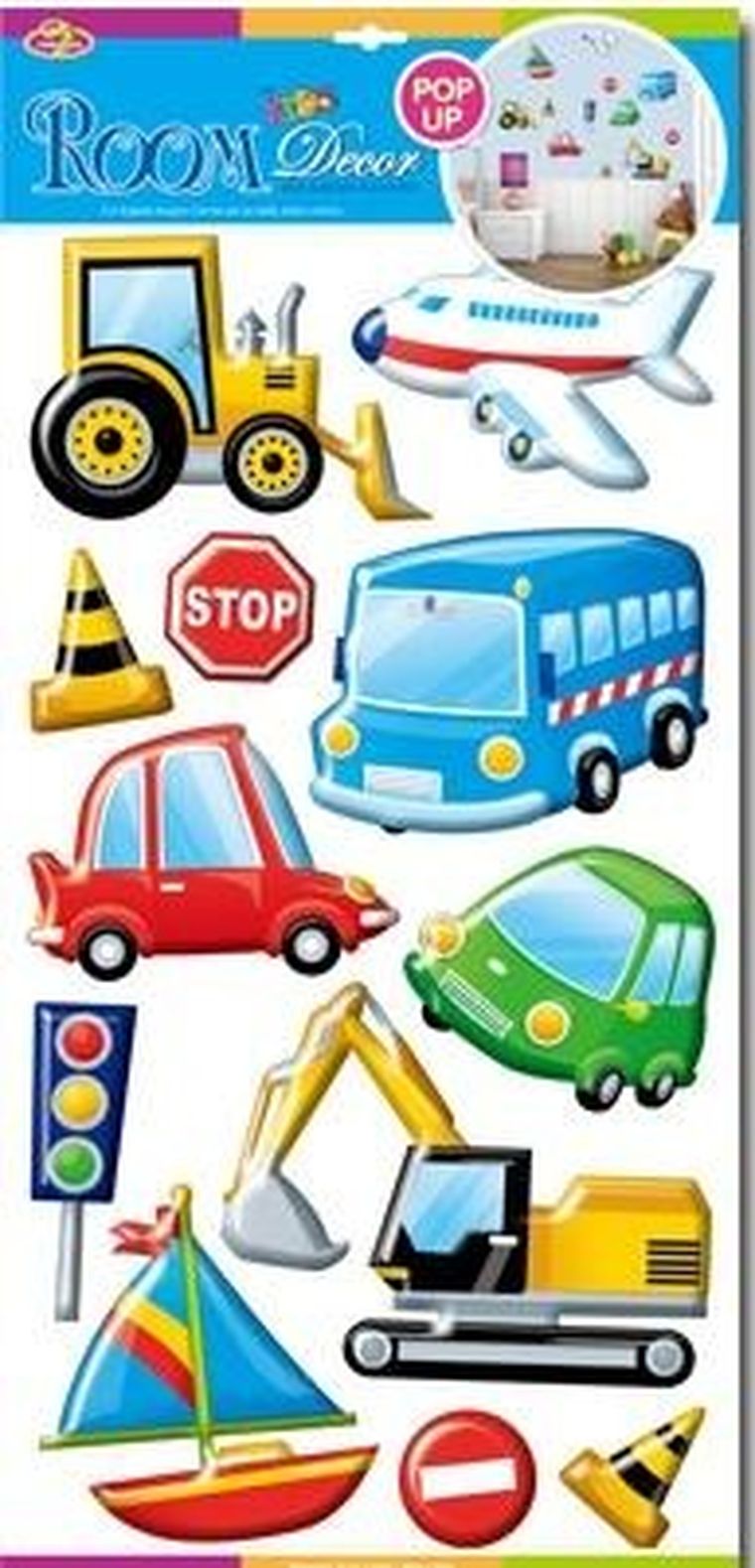 Pojazdy, dekoracje ścienne 3D