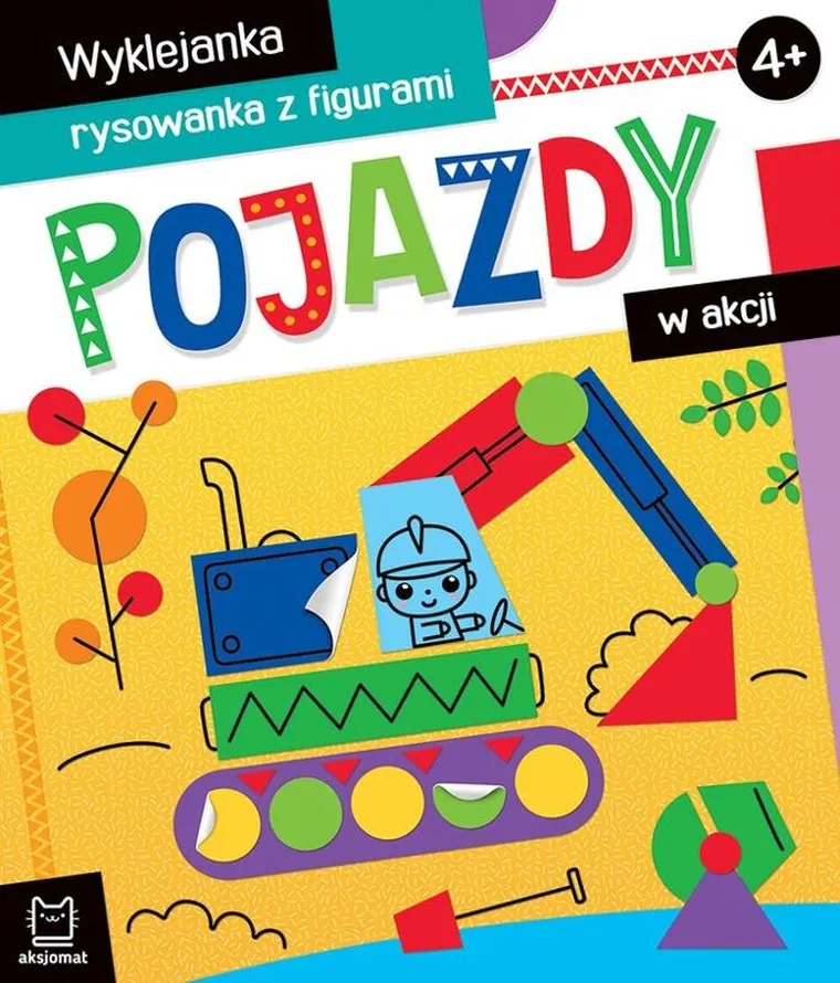 Pojazdy w akcji. Wyklejanka, rysowanka z figurami
