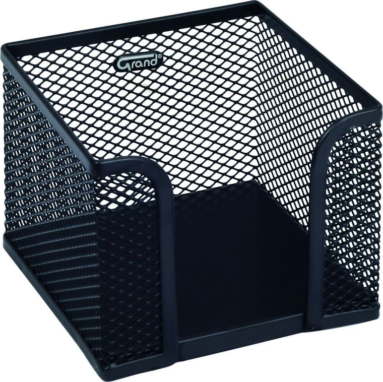 Pojemnik na kartki, siatka metalowa, czarny