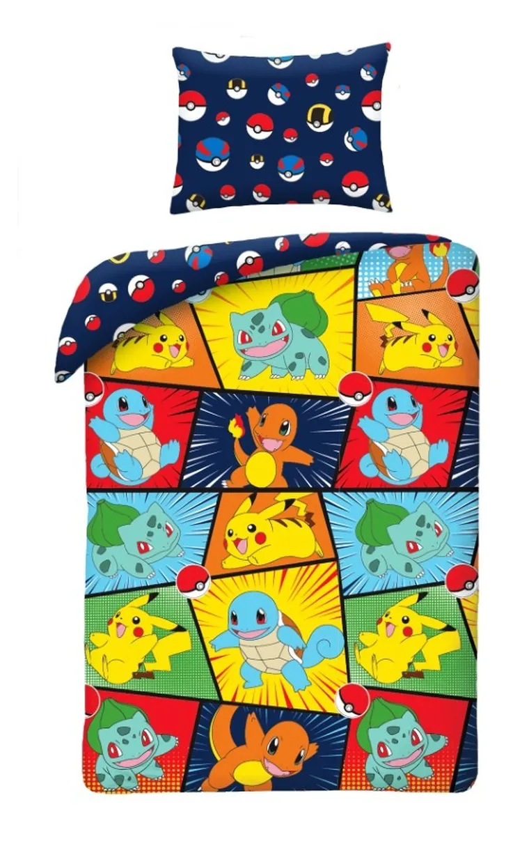 Pokemon, 2-częściowy komplet pościeli bawełnianej, 140-200 cm