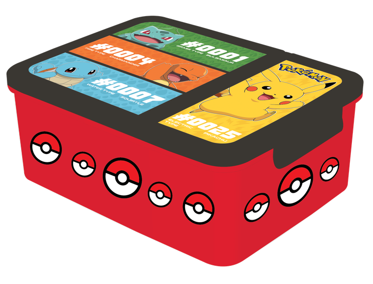 Pokemon, lunchbox trzyczęściowy, czerwony