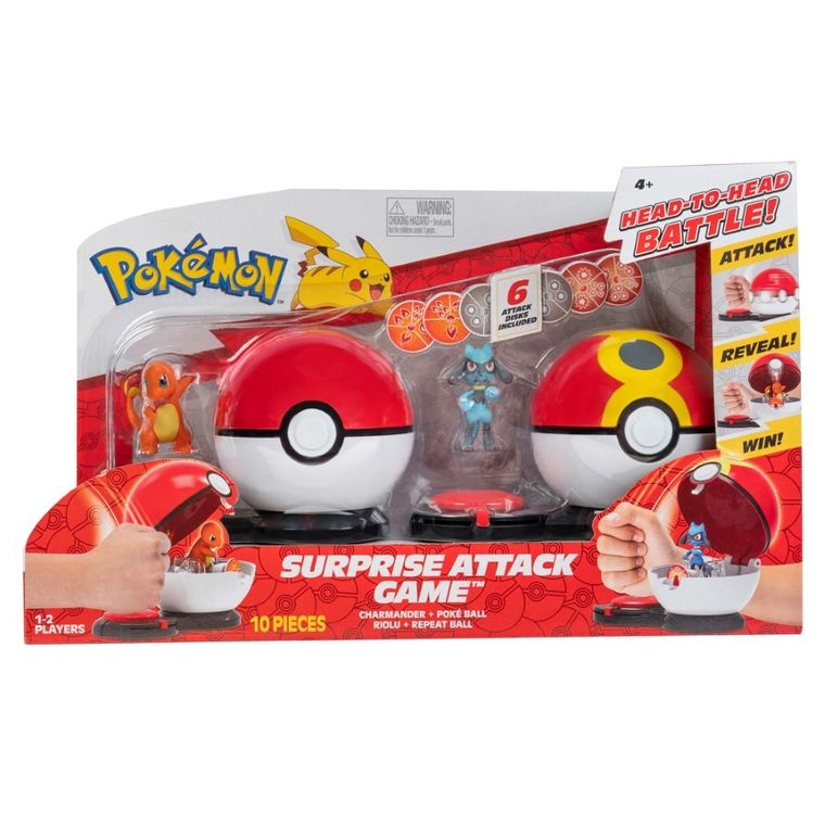 Pokemon, Surprise Attack, Charmander vs Riolu, pojedynek, zestaw bitewny z figurkami