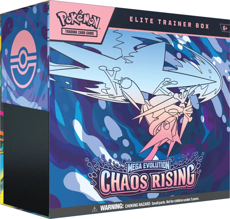 Pokemon TCG: Mega Evolution, Chaos Rising, Elite Trainer Box, gra karciana