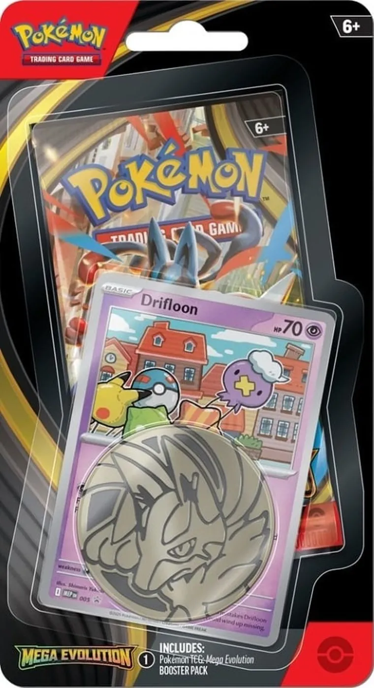 Pokemon TCG: Mega Evolution, Checklane Blister, Drifloon, gra karciana, dodatek