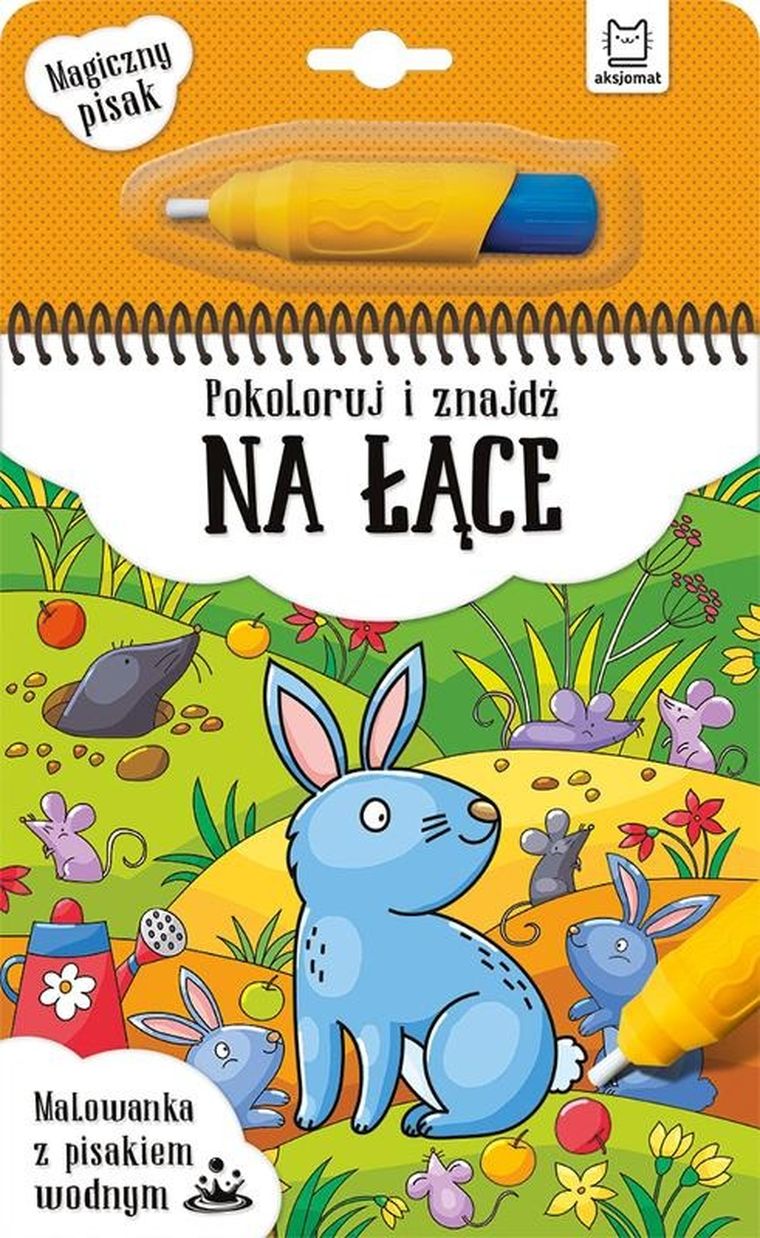 Pokoloruj i znajdź. Na łące. Malowanka z pisakiem wodnym