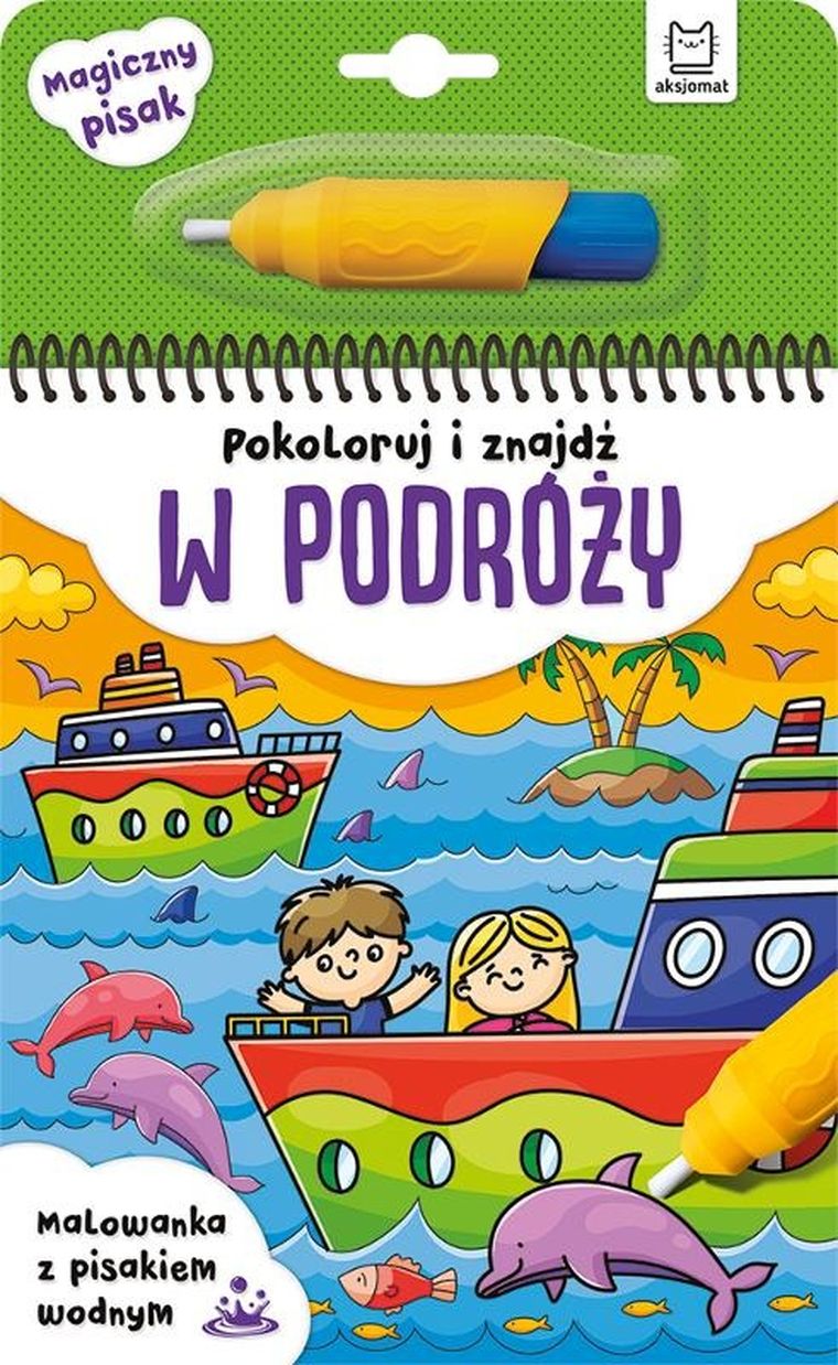Pokoloruj i znajdź. W podróży. Malowanka z pisakiem wodnym