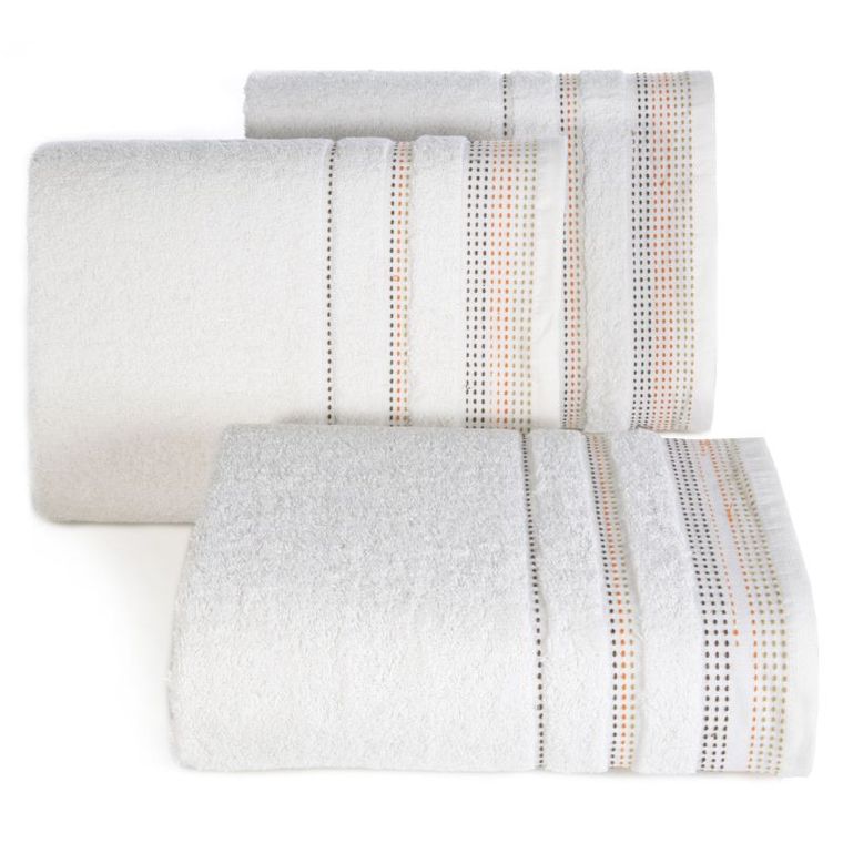 Pola, ręcznik z trzykolorową bordiurą w formie fastrygi, 70-140 cm