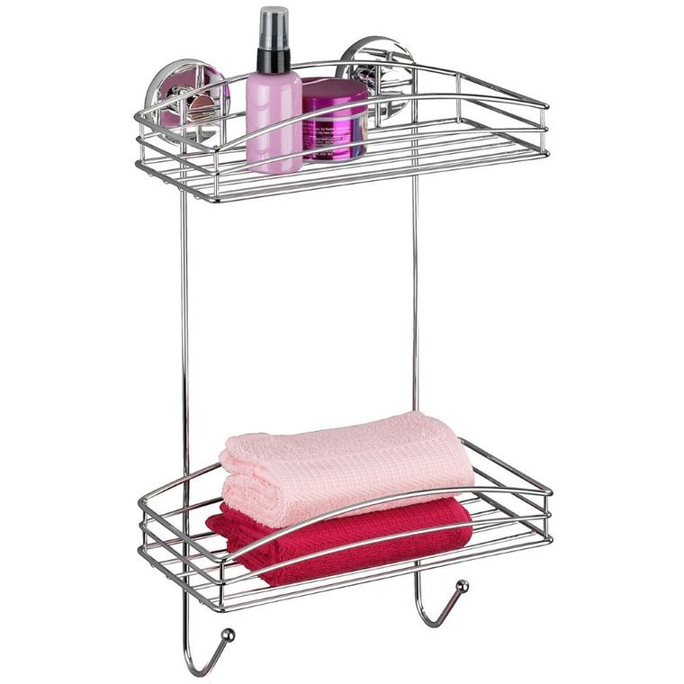 Półka łazienkowa, dwupoziomowa, mocowanie Vacuum-Loc