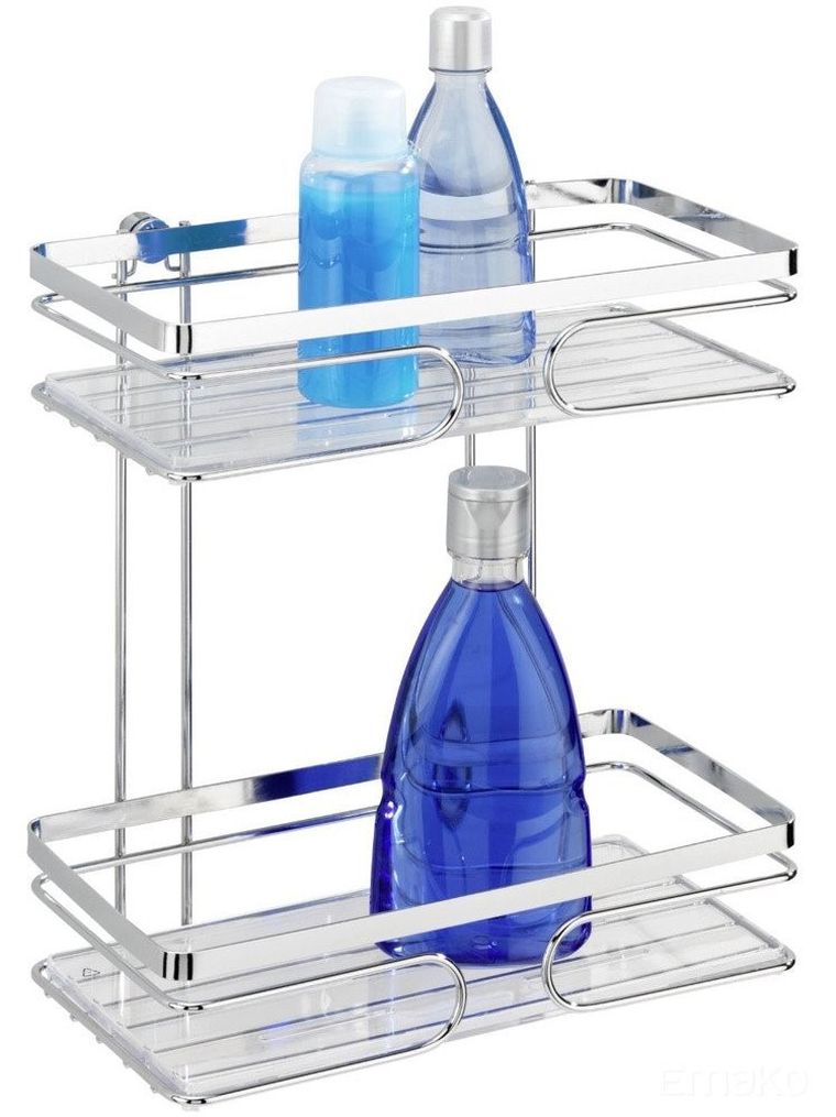 Półka łazienkowa pod prysznic, 2 poziomy, stal nierdzewna