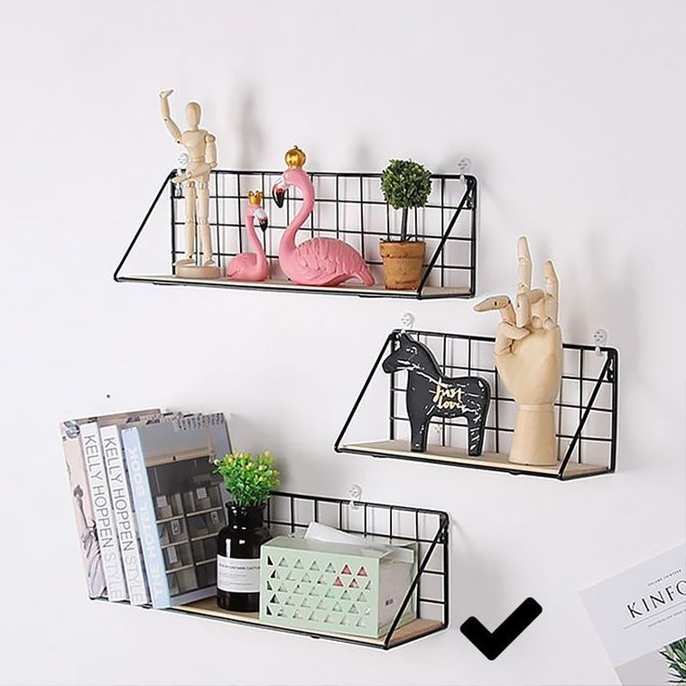 Półka ścienna metalowa, styl Loft, czarna, 45-13,5 cm