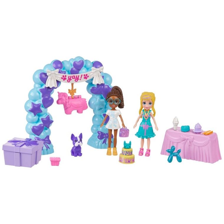 Polly Pocket, Urodzinowe przyjęcie Polly, zestaw z laleczkami i akcesoriami