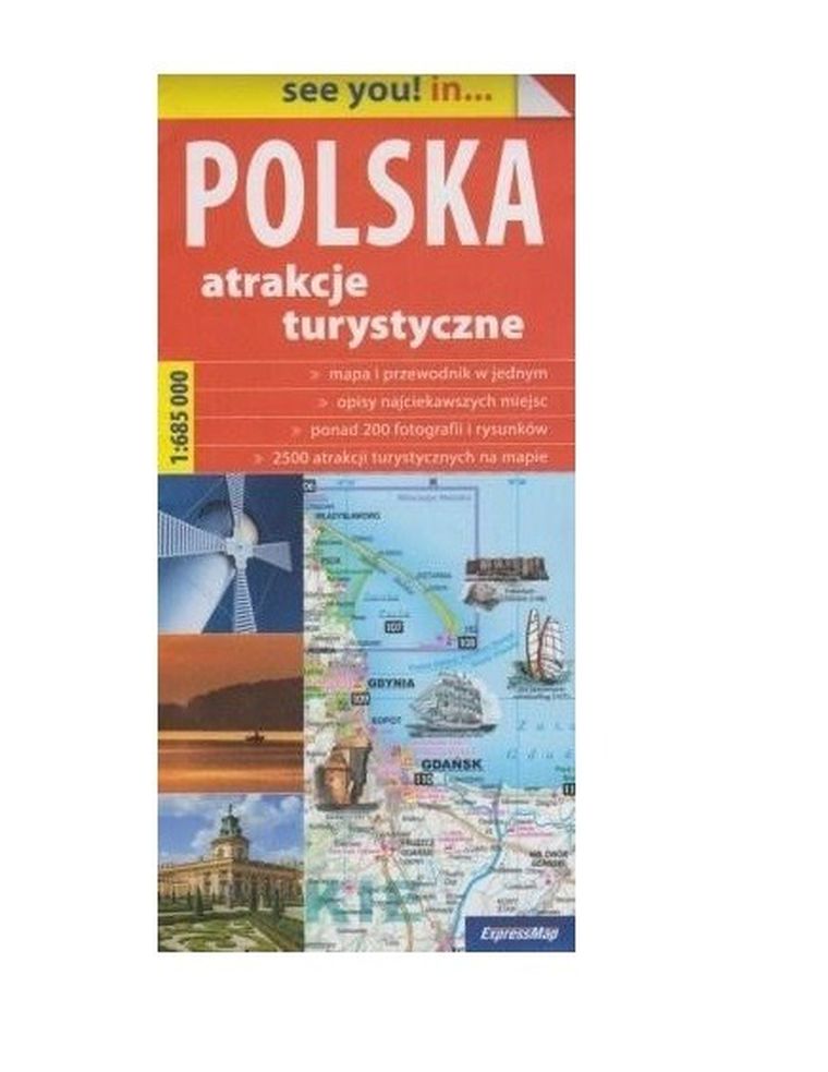 Polska. Atrakcje turystyczne. Mapa, przewodnik 1:685 000