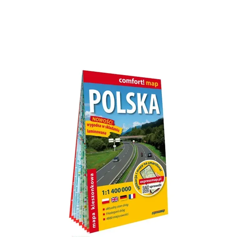 Polska. Mapa samochodowa kieszonkowa laminowana 1:1 400 000