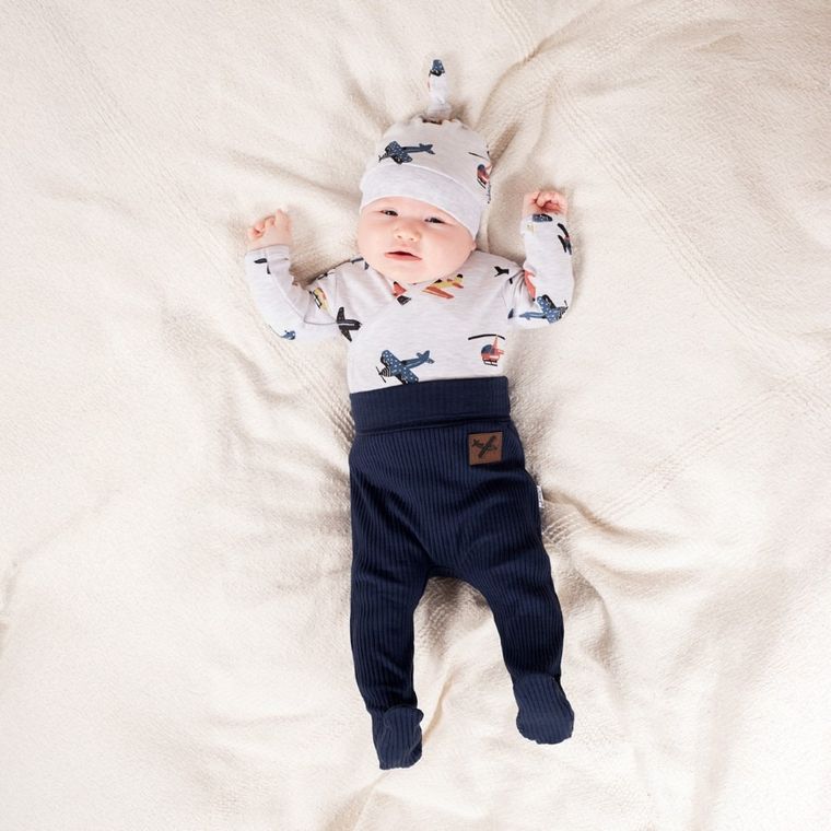 Półśpiochy chłopięce, prążkowane, granatowe, Nicol