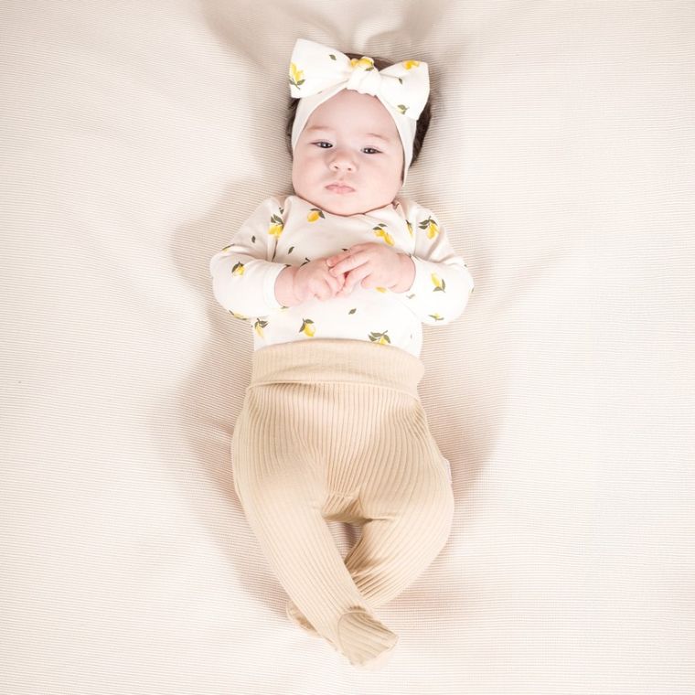 Półśpiochy niemowlęce, prążkowane, beżowe, Nicol