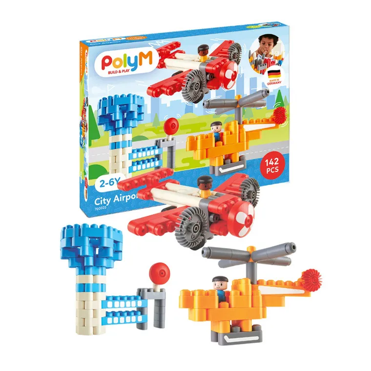 PolyM, Lotnisko, klocki konstrukcyjne, 142 elementów