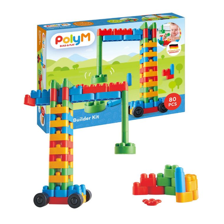 PolyM, Pojazdy budowlane, klocki konstrukcyjne, 80 elementów