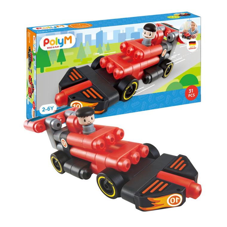 PolyM, Samochód wyścigowy, klocki konstrukcyjne, 31 elementów