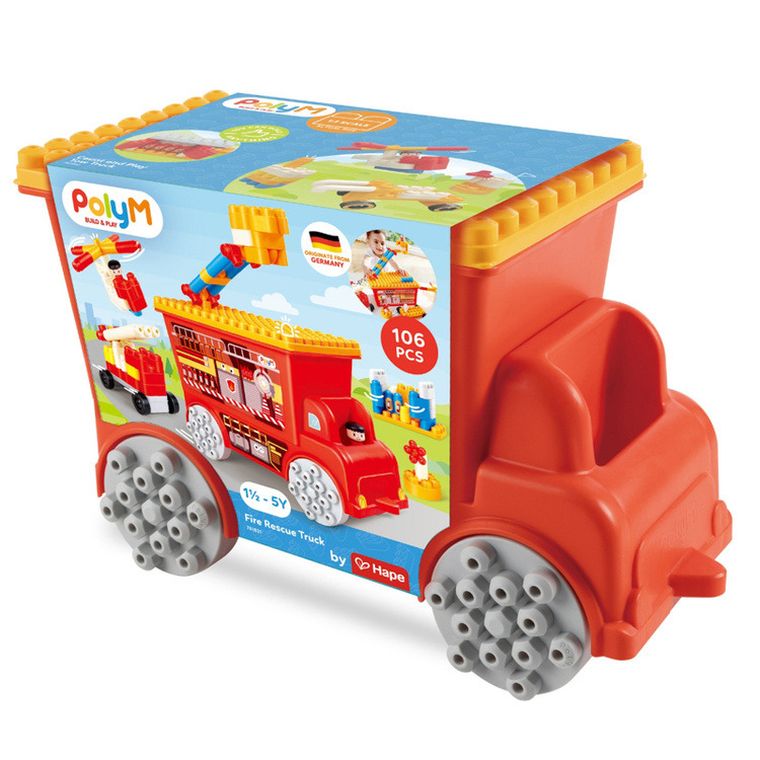 PolyM, Straz pożarna, klocki konstrukcyjne w aucie, 106 elementów
