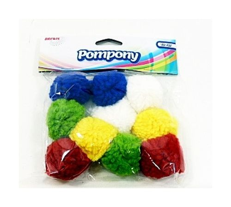 Pompony puszyste, mix kolorów, 40 mm