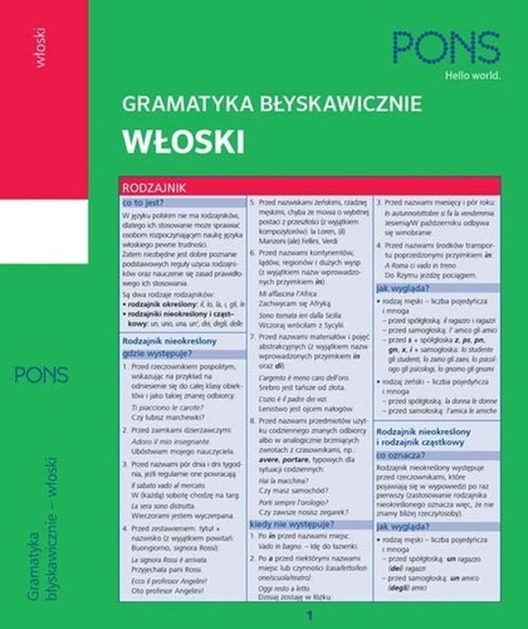 Pons. Błyskawicznie gramatyka włoska