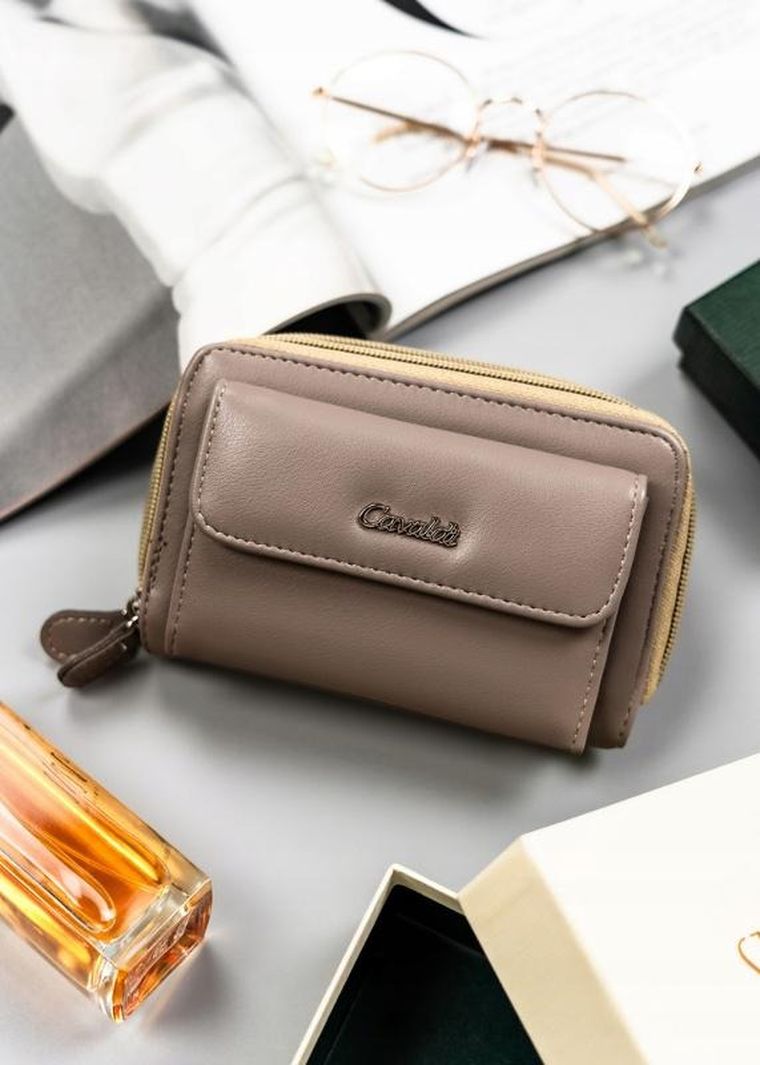 Portfel, beżowy, skóra ekologiczna, Cavaldi