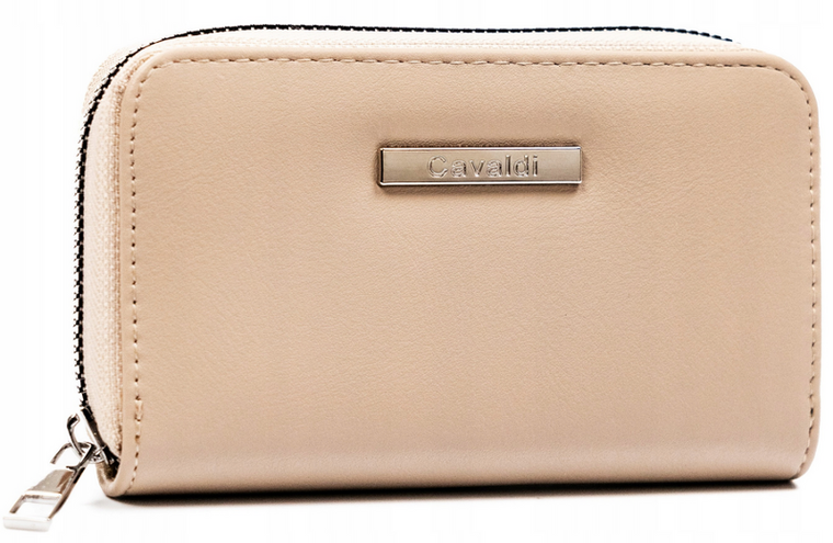 Portfel, beżowy, skóra ekologiczna, Cavaldi