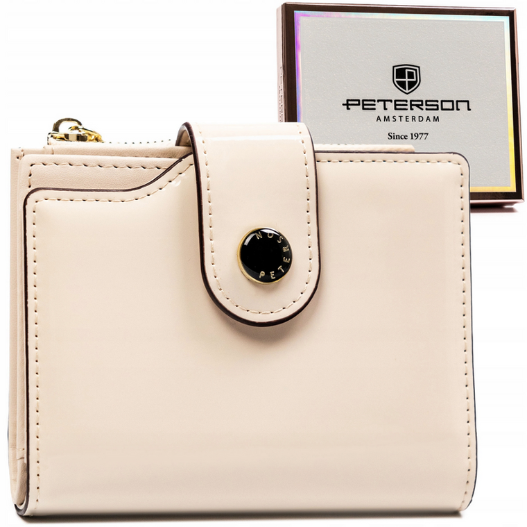 Portfel, beżowy, skóra ekologiczna, Peterson