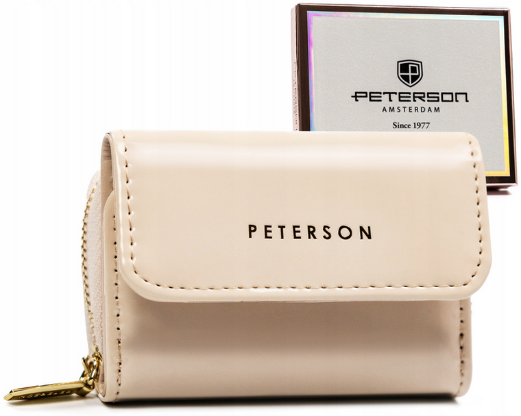 Portfel, beżowy, skóra ekologiczna, Peterson