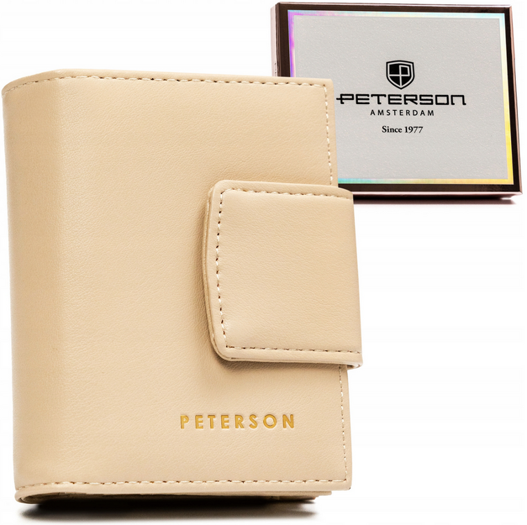 Portfel, beżowy, skóra ekologiczna, Peterson