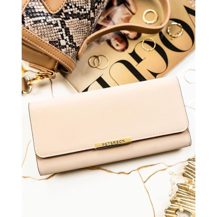 Portfel, beżowy, skóra ekologiczna, Peterson