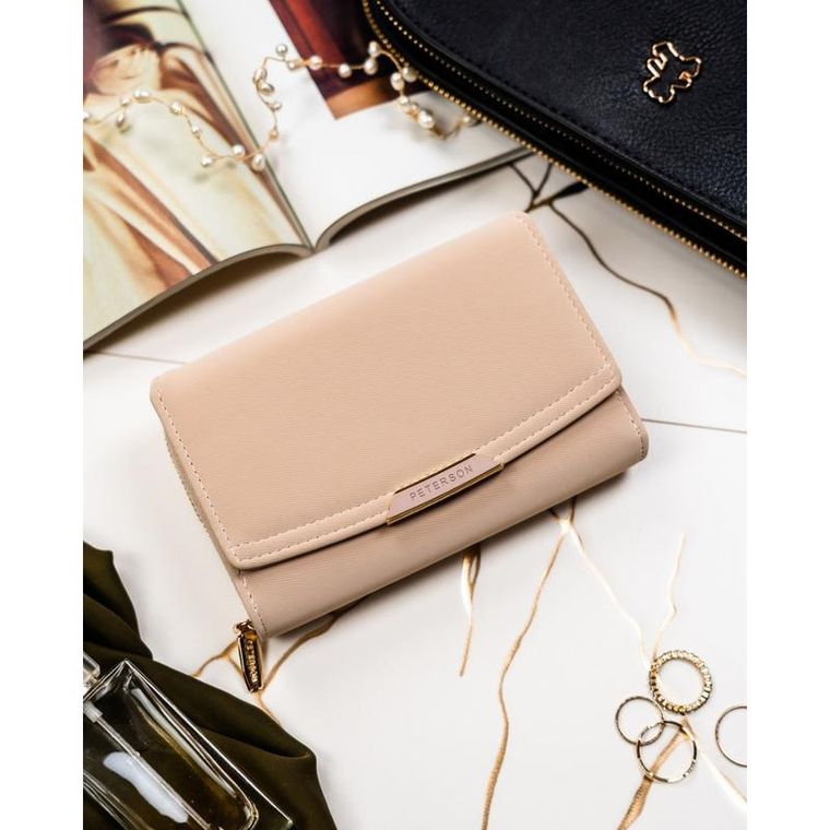 Portfel, beżowy, skóra ekologiczna, Peterson