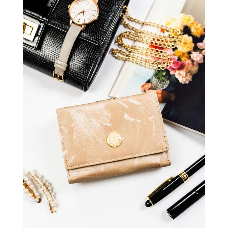 Portfel, beżowy, skóra ekologiczna, Peterson