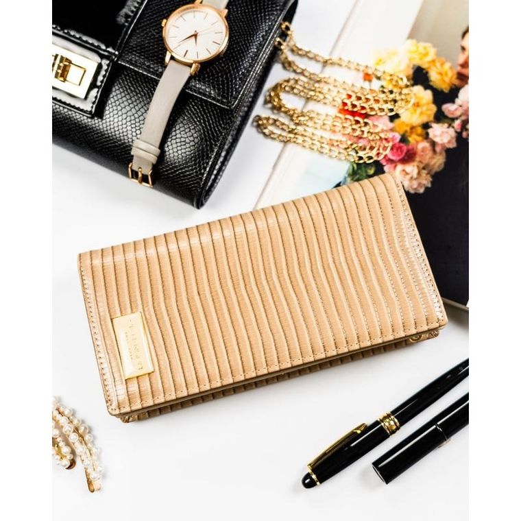 Portfel, beżowy, skóra ekologiczna, Peterson