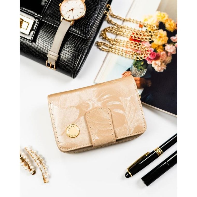 Portfel, beżowy, skóra ekologiczna, Peterson