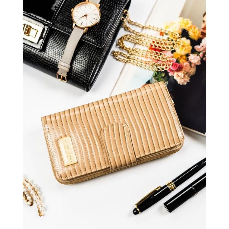 Portfel, beżowy, skóra ekologiczna, Peterson