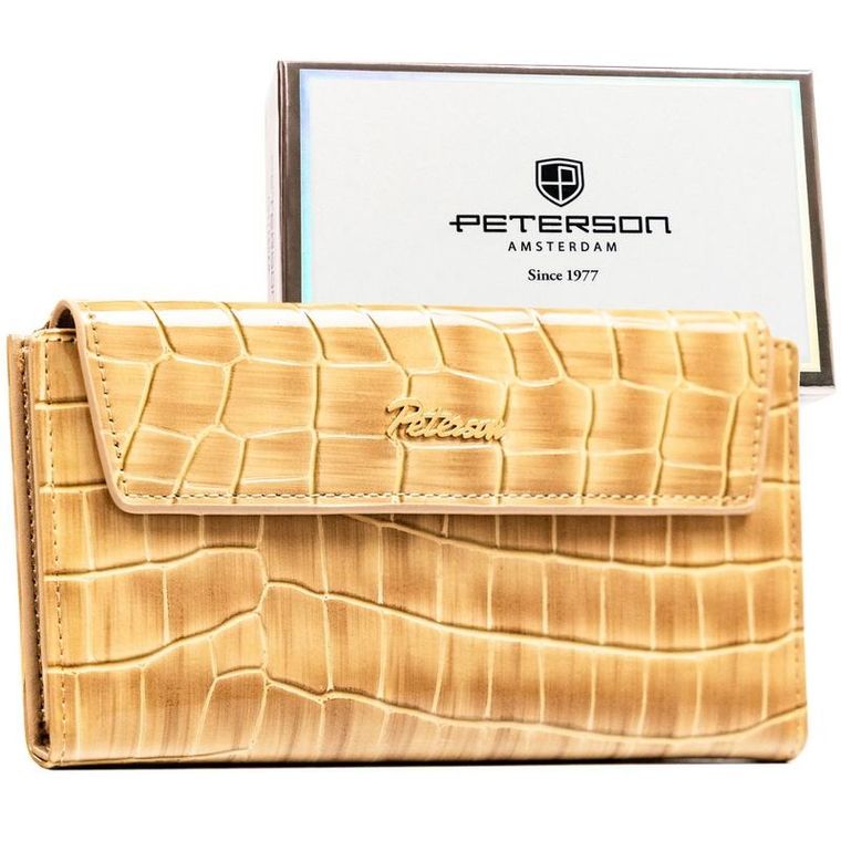 Portfel, beżowy, skóra ekologiczna, Peterson