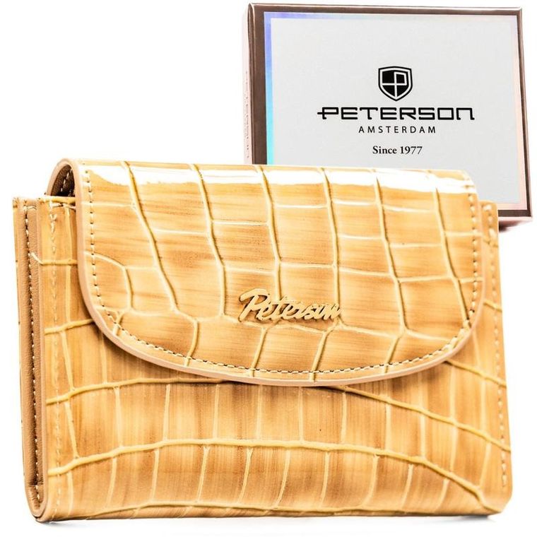 Portfel, beżowy, skóra ekologiczna, Peterson