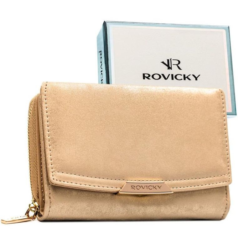 Portfel, beżowy, skóra ekologiczna, Rovicky