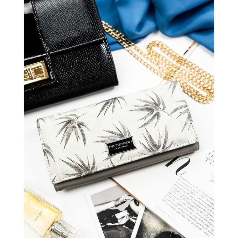 Portfel, biały, skóra ekologiczna, Peterson