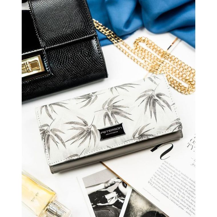 Portfel, biały, skóra ekologiczna, Peterson
