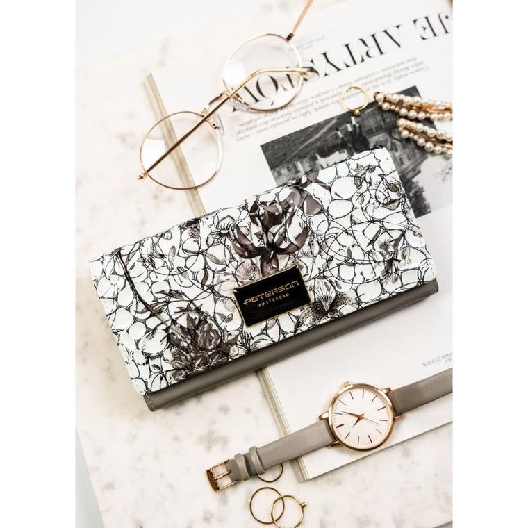 Portfel, biały, skórzany, Petereson
