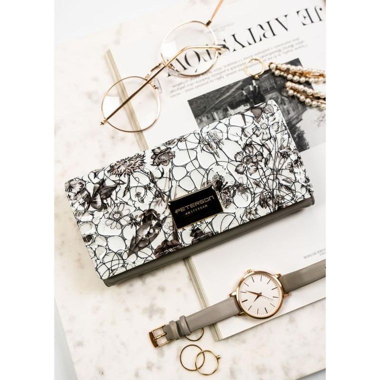 Portfel, biały, skórzany, Petereson