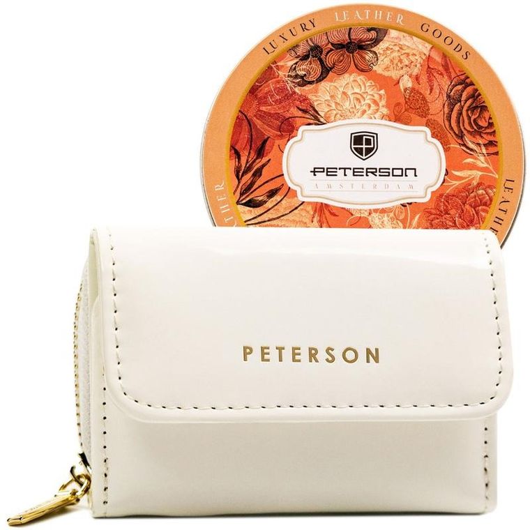 Portfel, biały, skórzany, RFID, Peterson