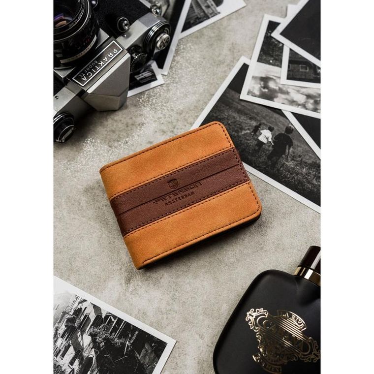 Portfel, brązowy, skóra ekologiczna, Peterson