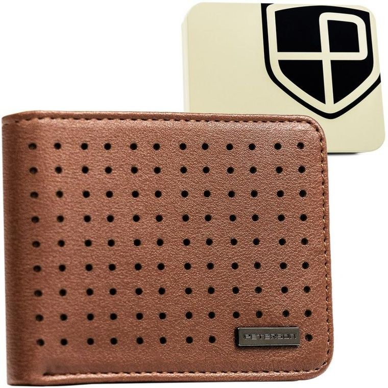 Portfel, brązowy, skóra ekologiczna, Peterson