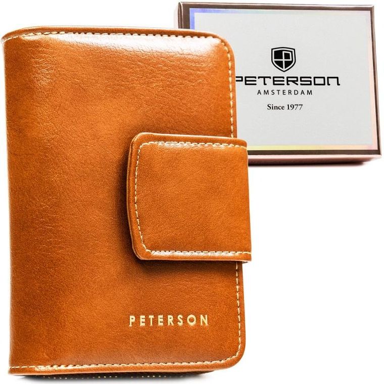Portfel, brązowy, skóra ekologiczna, Peterson