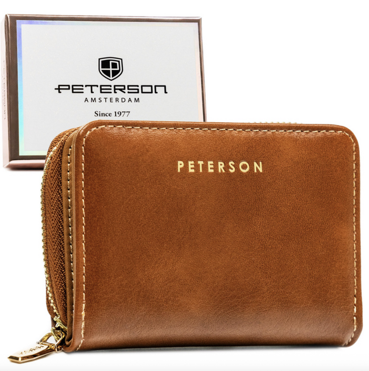 Portfel, brązowy, skóra ekologiczna, Peterson
